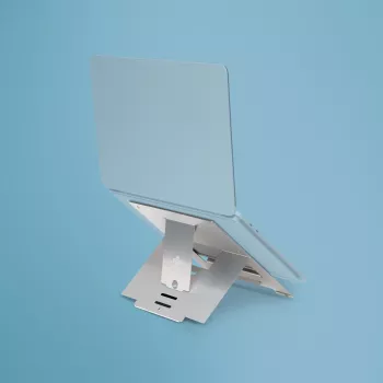 R-Go Tools Βάση laptop R-Go Riser Flexible, ρυθμιζόμενη πτυσσόμενη βάση laptop, εργονομική, αλουμίνιο Hylite, ασημί