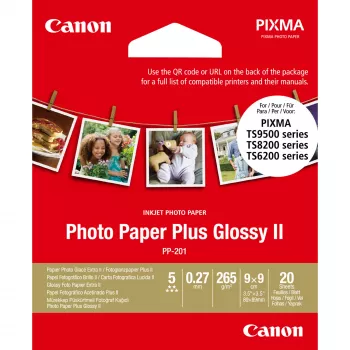 Canon PP-201 Glossy II φωτογραφικό χαρτί Plus 3,5 x 3,5 ίντσες – 20 φύλλα