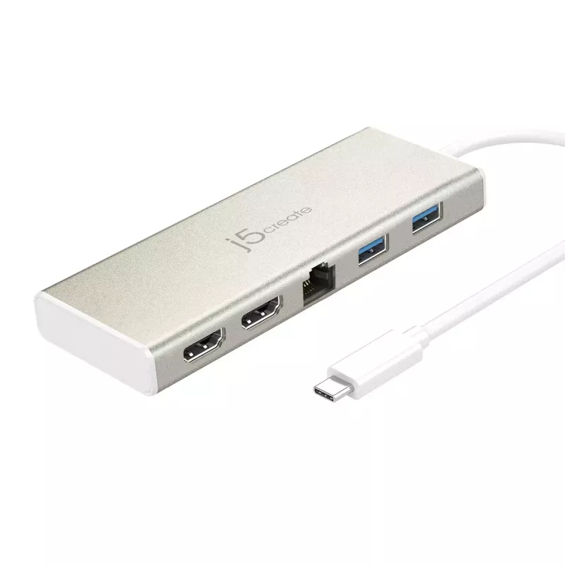 j5create JCD381-N USB Type-C™ Dual HDMI Mini Dock – Ethernet/ USB 3.1 HUB / PD2.0