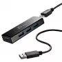 USB Hub j5create JUH340 4-Port USB 3.0 Μαύρο Αλουμίνιο
