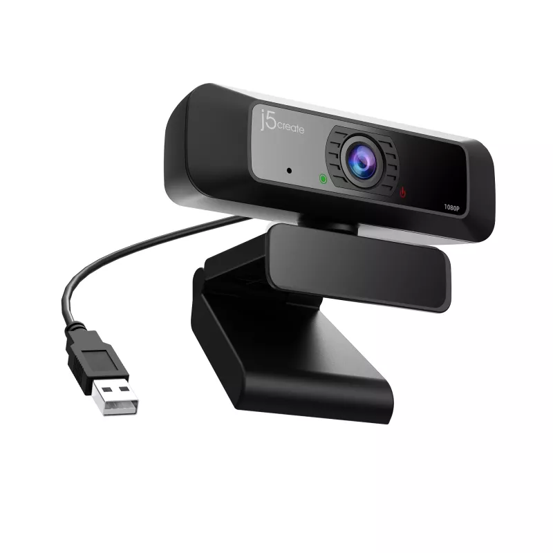 j5create JVCU100 USB™ HD Webcam με περιστροφή 360°, ανάλυση εγγραφής βίντεο 1080p, Μαύρο