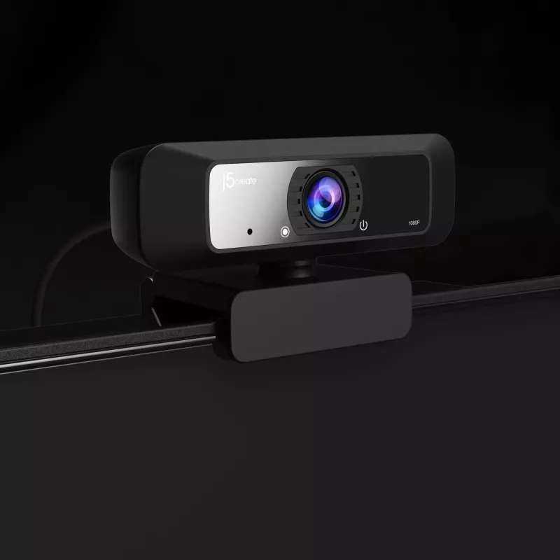 j5create JVCU100 USB™ HD Webcam με περιστροφή 360°, ανάλυση εγγραφής βίντεο 1080p, Μαύρο
