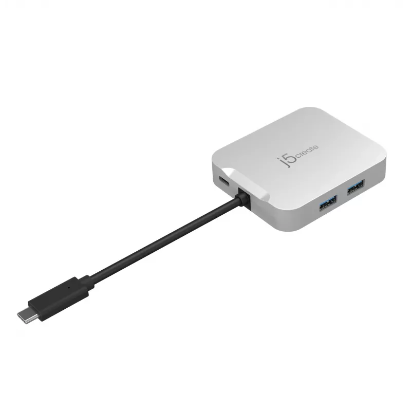 j5create JCD391 4K60 Elite Προσαρμογέας USB-C® PD Multi-Port, Ασημί