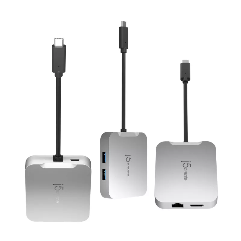 j5create JCD391 4K60 Elite Προσαρμογέας USB-C® PD Multi-Port, Ασημί