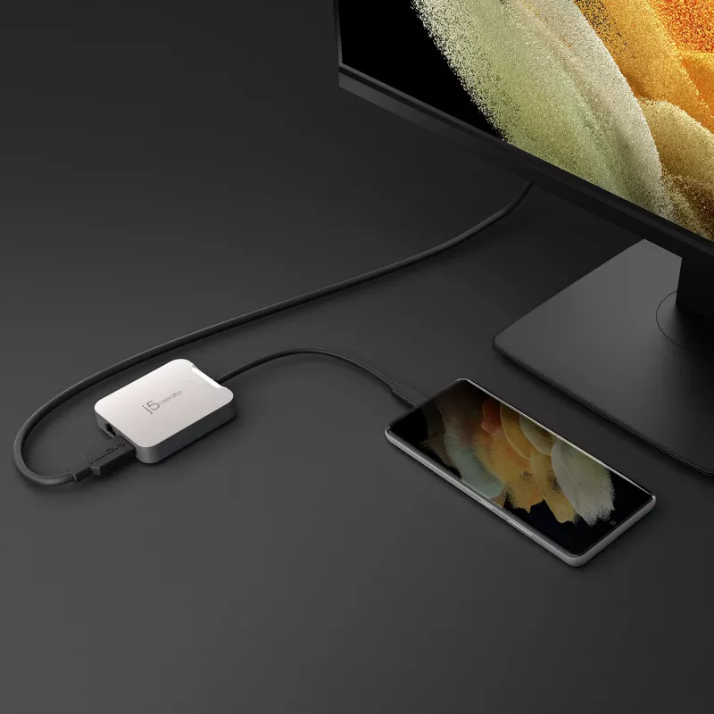 j5create JCD391 4K60 Elite Προσαρμογέας USB-C® PD Multi-Port, Ασημί