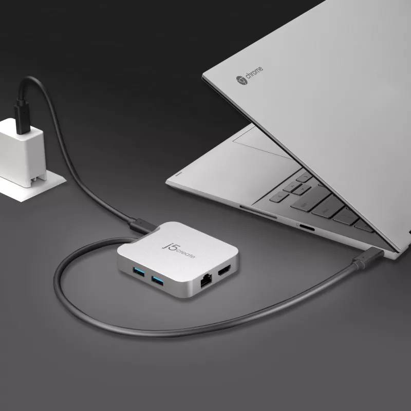 j5create JCD391 4K60 Elite Προσαρμογέας USB-C® PD Multi-Port, Ασημί