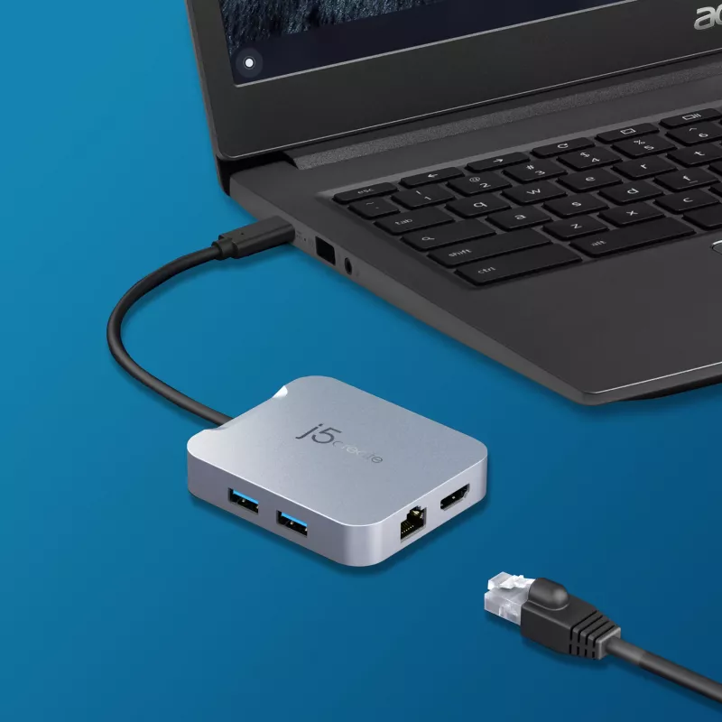 j5create JCD391 4K60 Elite Προσαρμογέας USB-C® PD Multi-Port, Ασημί