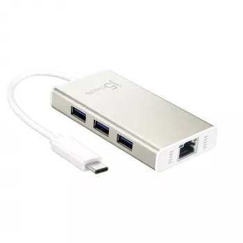 j5create JCH471 USB-C™ Gigabit Ethernet & Hub Multi Προσαρμογέας, Metallic Champagne