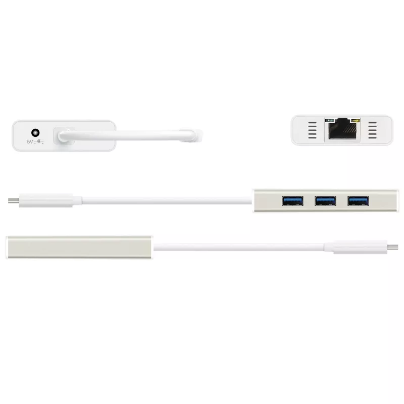 j5create JCH471 USB-C™ Gigabit Ethernet & Hub Multi Προσαρμογέας, Metallic Champagne