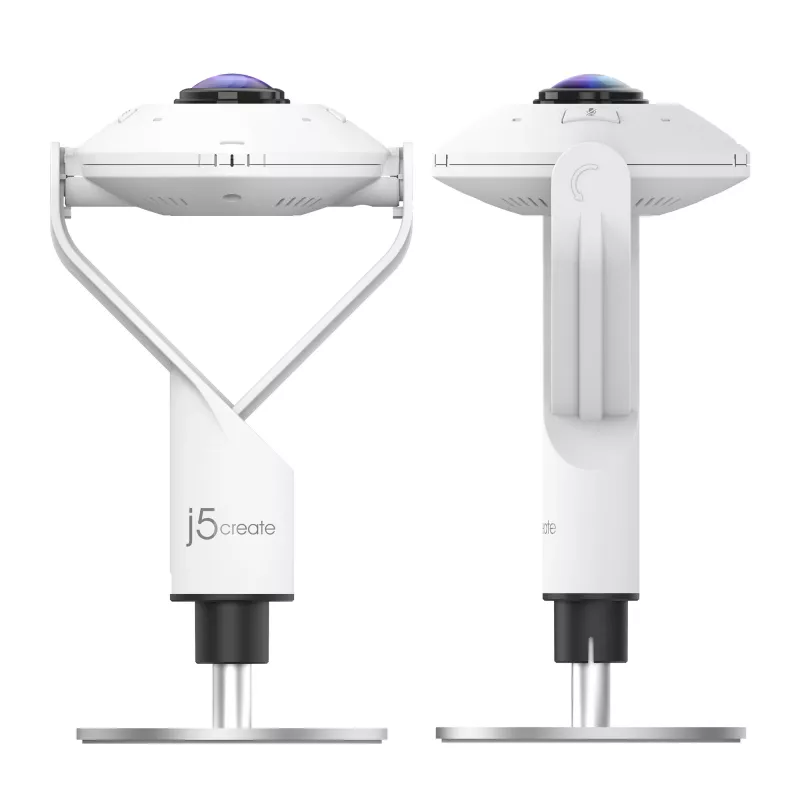 j5create JVCU360 360° Allround Webcam, ανάλυση εγγραφής βίντεο 1080p, Λευκό και Μαύρο