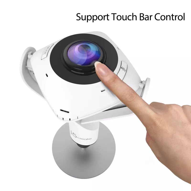 j5create JVCU360 360° Allround Webcam, ανάλυση εγγραφής βίντεο 1080p, Λευκό και Μαύρο
