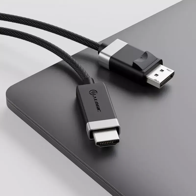 ALOGIC FUDPHD2-SGR Προσαρμογέας καλωδίου βίντεο 2 m DisplayPort HDMI Μαύρο Γκρι