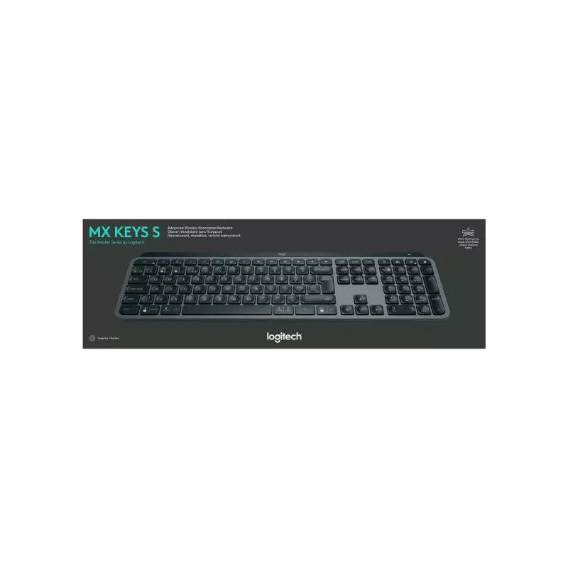 Logitech MX Keys S πληκτρολόγιο Universal RF Wireless + Bluetooth AZERTY Βελγικό Graphite