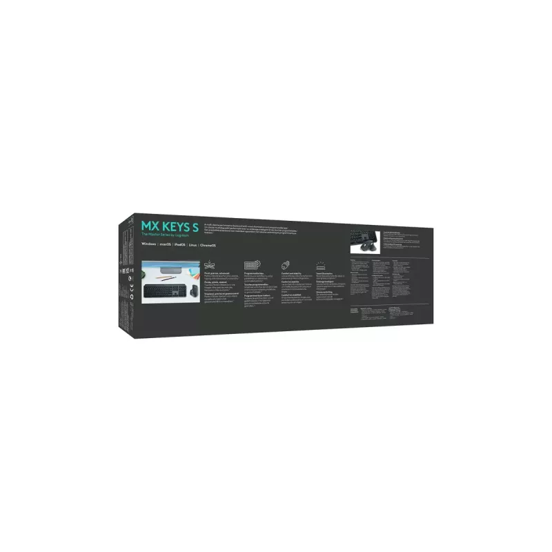 Logitech MX Keys S πληκτρολόγιο Universal RF Wireless + Bluetooth AZERTY Βελγικό Graphite