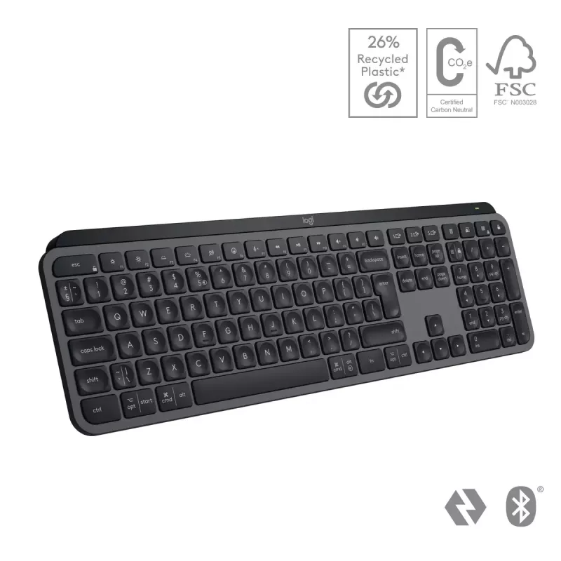 Logitech MX Keys S πληκτρολόγιο Universal RF Wireless + Bluetooth AZERTY Βελγικό Graphite