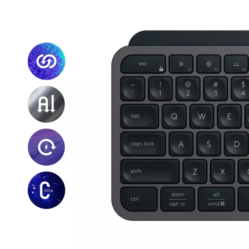 Logitech MX Keys S πληκτρολόγιο Universal RF Wireless + Bluetooth AZERTY Βελγικό Graphite