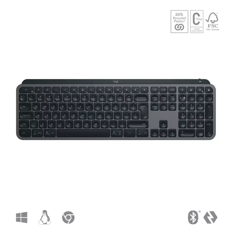 Logitech MX Keys S πληκτρολόγιο Universal RF Wireless + Bluetooth AZERTY Βελγικό Graphite