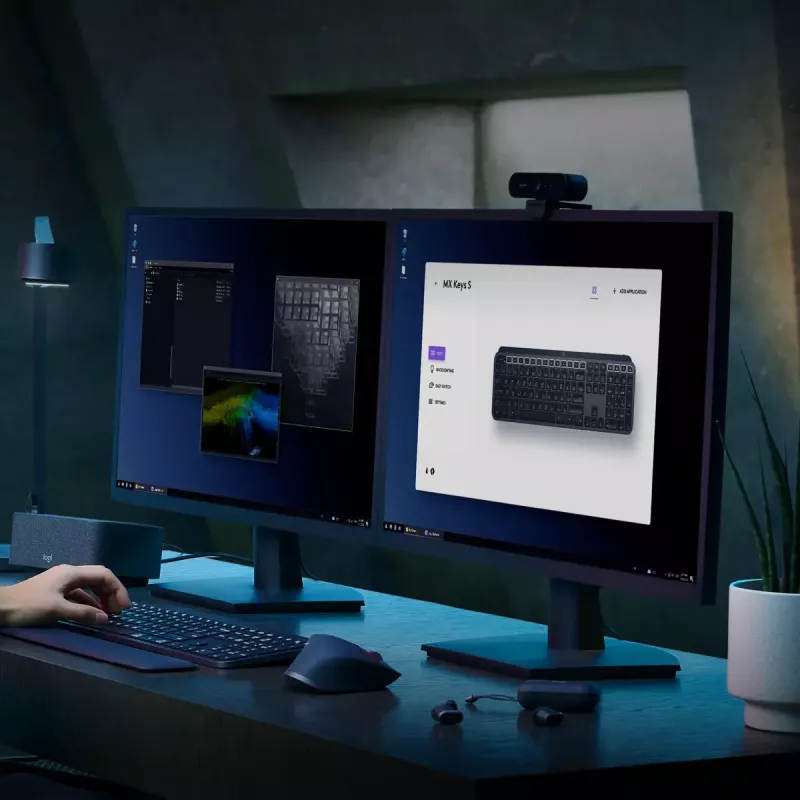 Logitech MX Keys S πληκτρολόγιο Universal RF Wireless + Bluetooth AZERTY Βελγικό Graphite