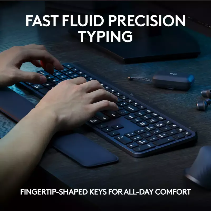 Logitech MX Keys S πληκτρολόγιο Universal RF Wireless + Bluetooth AZERTY Βελγικό Graphite