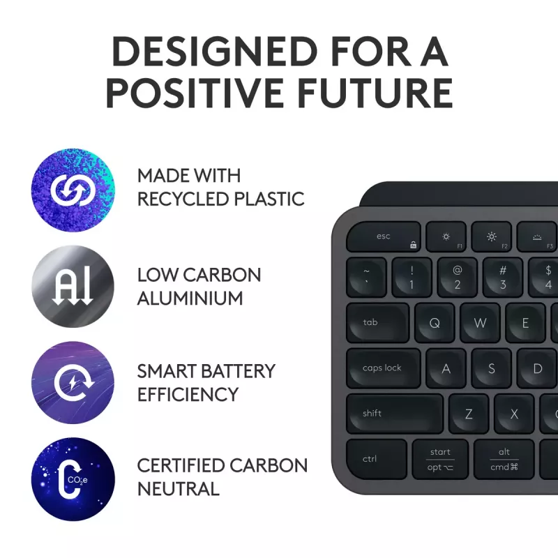 Logitech MX Keys S πληκτρολόγιο Universal RF Wireless + Bluetooth AZERTY Βελγικό Graphite