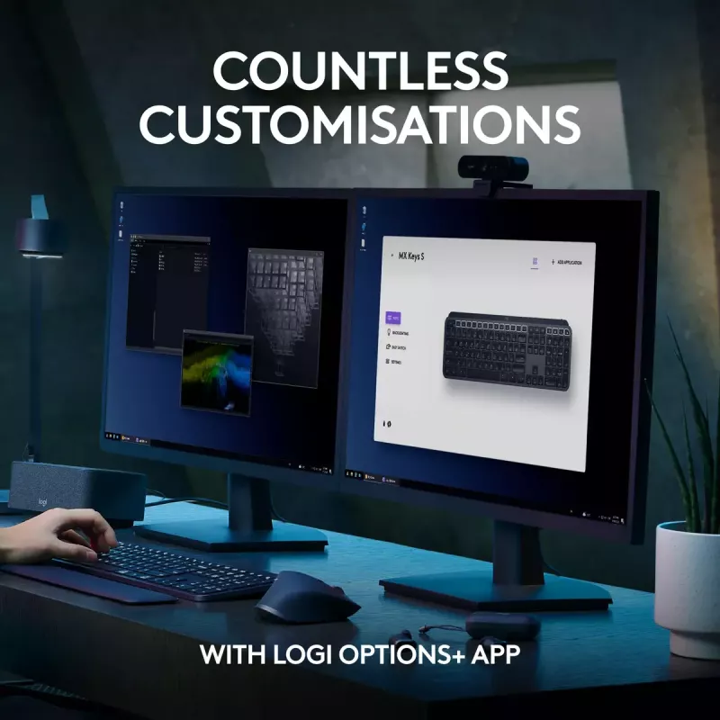 Logitech MX Keys S πληκτρολόγιο Universal RF Wireless + Bluetooth AZERTY Βελγικό Graphite