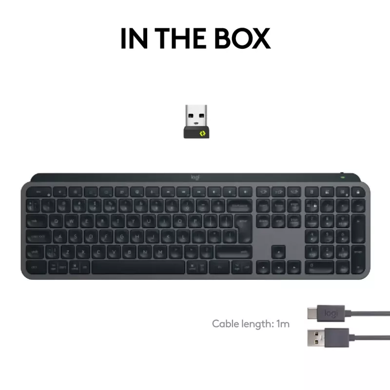 Logitech MX Keys S πληκτρολόγιο Universal RF Wireless + Bluetooth AZERTY Βελγικό Graphite