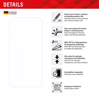 Displex μεμβράνη προστασίας οθόνης + θήκη για Apple iPhone 15 Plus, Eco-Montagerahmen, ανθεκτική στις γρατσουνιές