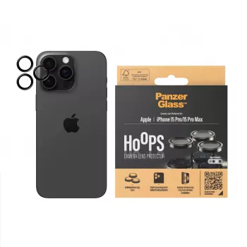 PanzerGlass® Hoops® Metal Camera Lens Protector μαύρο iPhone 15 Pro | 15 Pro Max