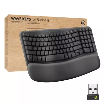 Logitech Wave Keys for Business Εργονομικό πληκτρολόγιο Full-Size Ασύρματο
