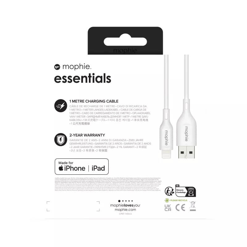 Καλώδιο φόρτισης mophie essentials 1M Lightning σε USB A 12W