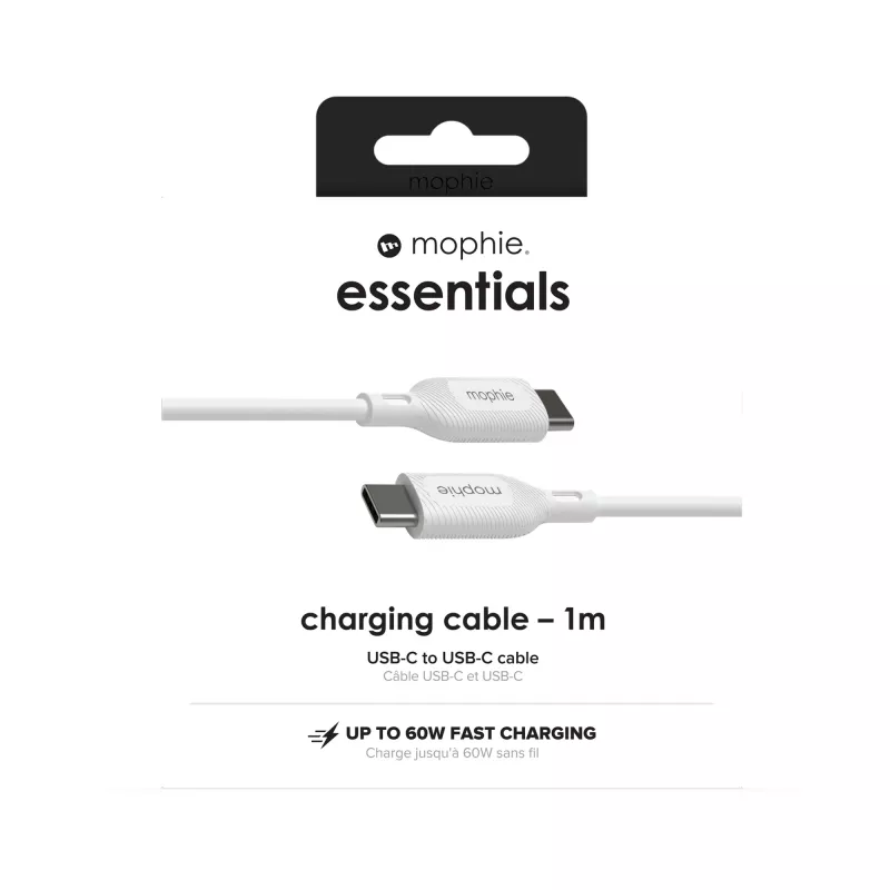 mophie essentials καλώδιο φόρτισης | 1 m καλώδιο USB USB 2.0 USB-C λευκό