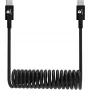DEQSTER 50-736669 σπιράλ καλώδιο φόρτισης USB-C σε USB-C, 0,8 m, μαύρο