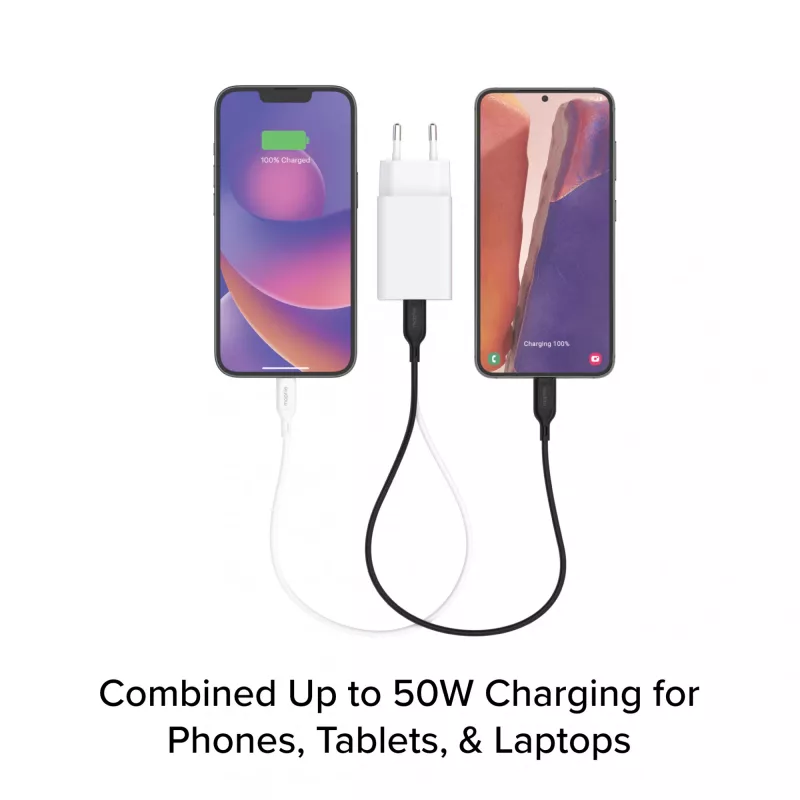 Τροφοδοτικό Zagg 50W 2x USB-C λευκό — Zagg mophie essentials