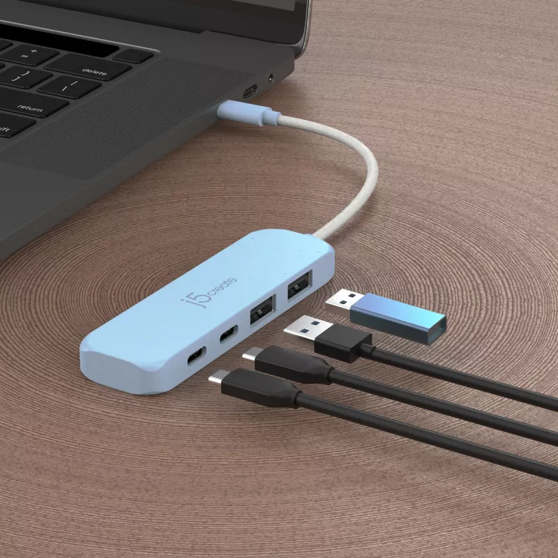 j5create φιλικός προς το περιβάλλον USB-C σε 4-Port Type-C και Type-A Gen 2 hub
