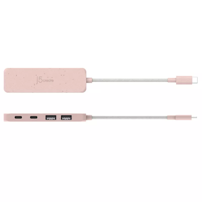 USB-C Hub j5create JCH342ER-N 4-Port Type-C Type-A Gen 2 10000 Mbit/s ροζ