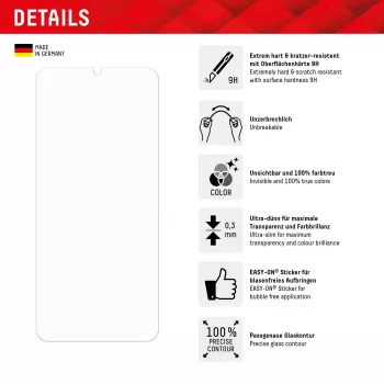 Displex Smart Glass (9H) για Xiaomi Redmi 13C, αυτοκόλλητο τοποθέτησης, άθραυστο