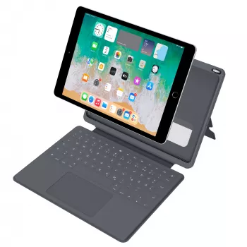 ASTAR DEQSTER Smart Rugged Touch Plus Πληκτρολόγιο 10,2 ίντσες — QWERTZ Γερμανικό, μηχανικοί διακόπτες, Smart Connector-Docking, Γκρι
