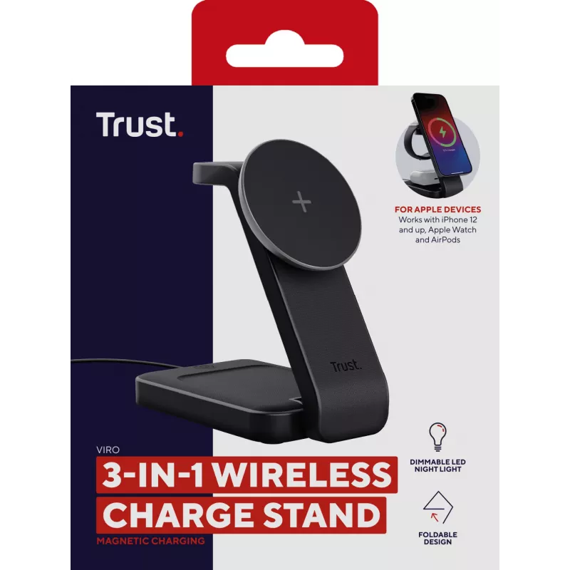 Trust Viro Headphones, Headset, Smartphone, Smartwatch Μαύρο USB Ασύρματη φόρτιση