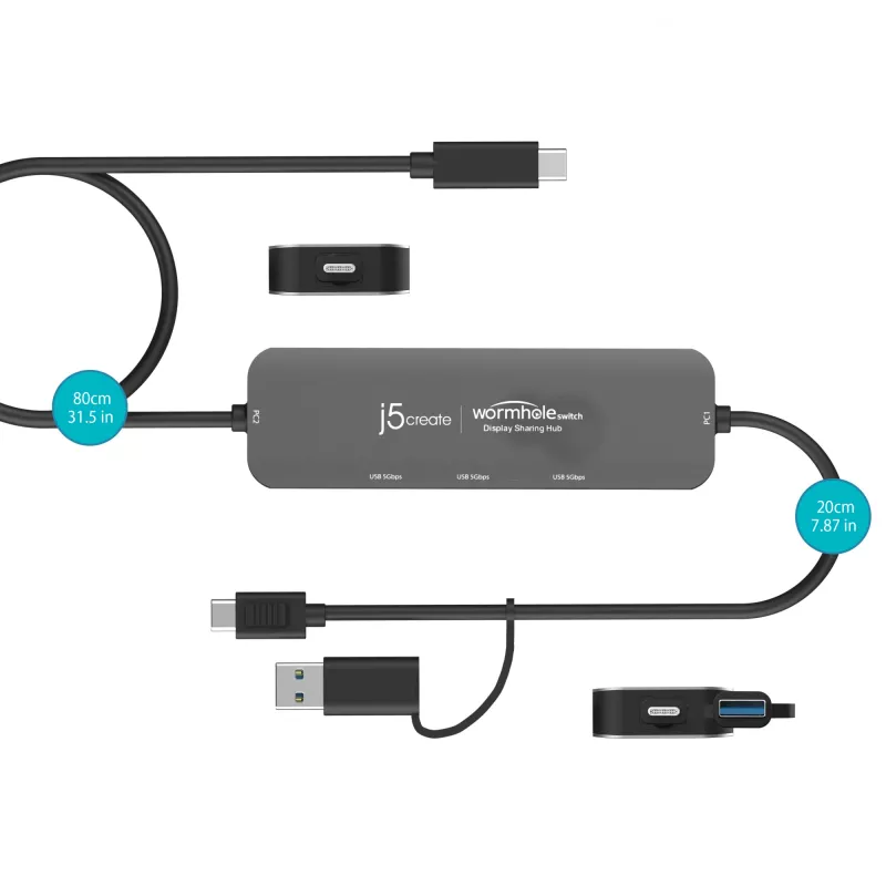 j5create JCH462 Wormhole Switch™ Display Sharing Hub, Μαύρο