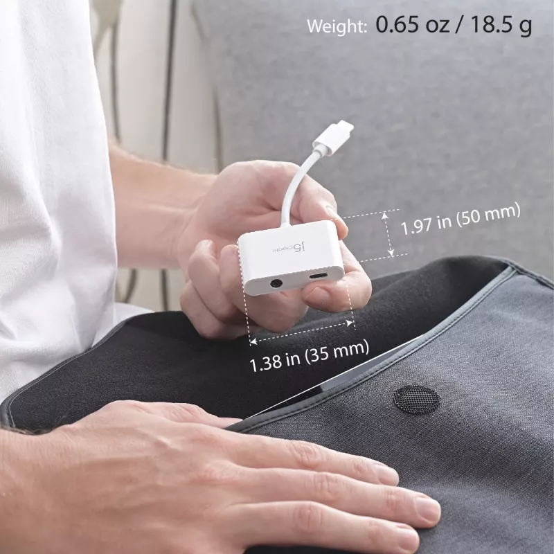 j5create JCA122 USB-C® σε 3,5-mm-Αντάπτορας ήχου με Power Delivery, Μαύρο