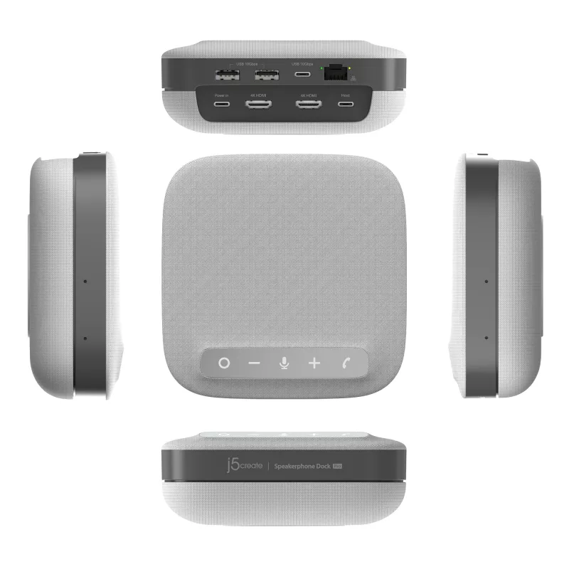 j5create JCDS337 USB-C® Dual 4K Speakerphone Dock Pro, Μαύρο