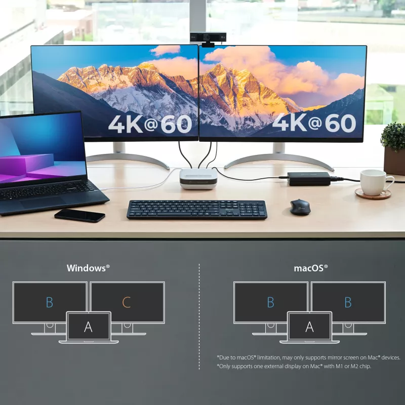 j5create JCDS337 USB-C® Dual 4K Speakerphone Dock Pro, Μαύρο