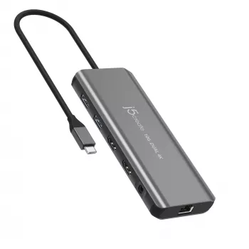 j5create JCD398 USB-C® Dual 4K HDMI™ 10Gbps Mini Dock, Μαύρο