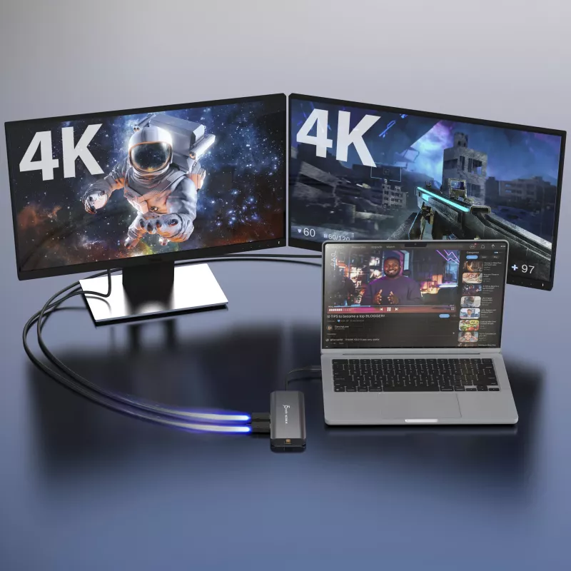 j5create JCD398 USB-C® Dual 4K HDMI™ 10Gbps Mini Dock, Μαύρο