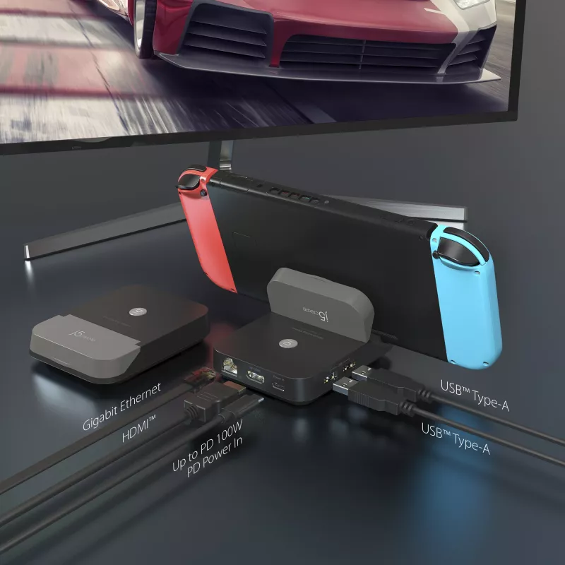 j5create JCD620 Mini Docking Station για Nintendo Switch™, μαύρο