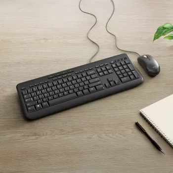 Incase Designed by Microsoft Wired Desktop 600 πληκτρολόγιο, ποντίκι περιλαμβάνεται, καθολικό USB, QWERTY, γερμανικό, μαύρο