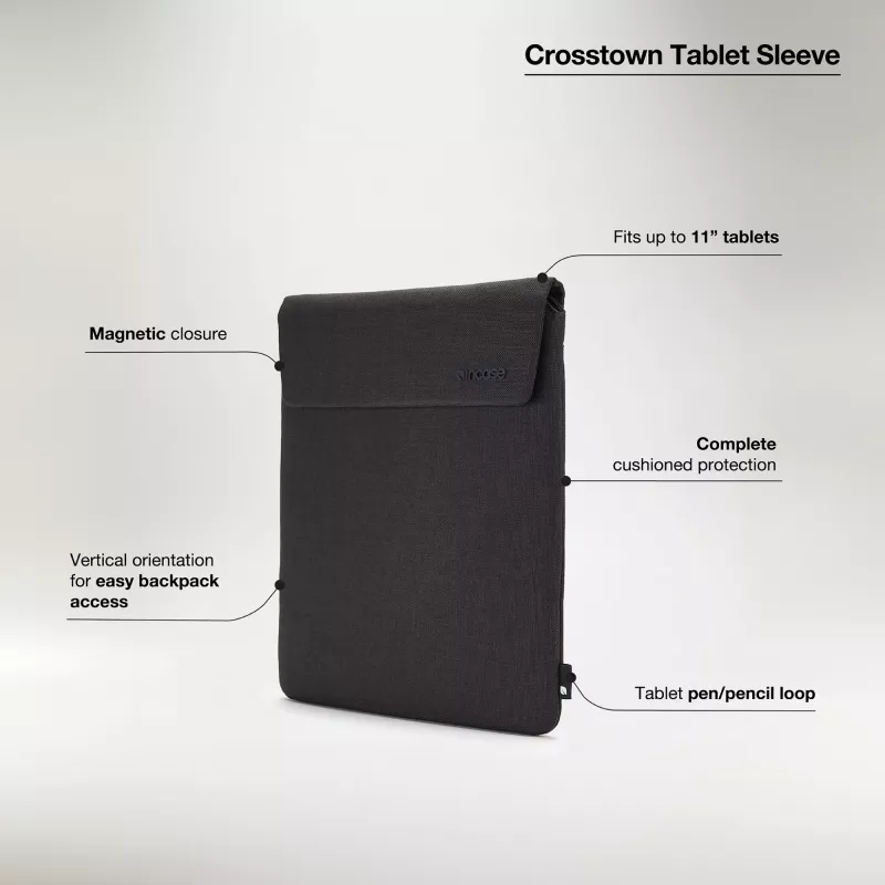 Θήκη tablet Incase Crosstown Sleeve για tablet 11 ιντσών, μαύρο