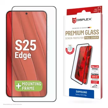 Displex Premium μεμβράνη προστασίας οθόνης (Full Cover, 10H) για Samsung Galaxy S25 Edge, οικολογικό πλαίσιο τοποθέτησης, Full Cover
