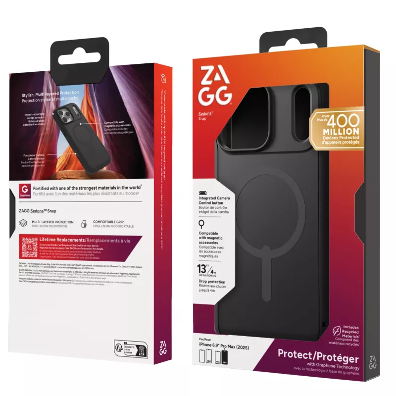 Θήκη ZAGG Sedona Snap για Apple iPhone 17 Pro Max Flood μαύρο
