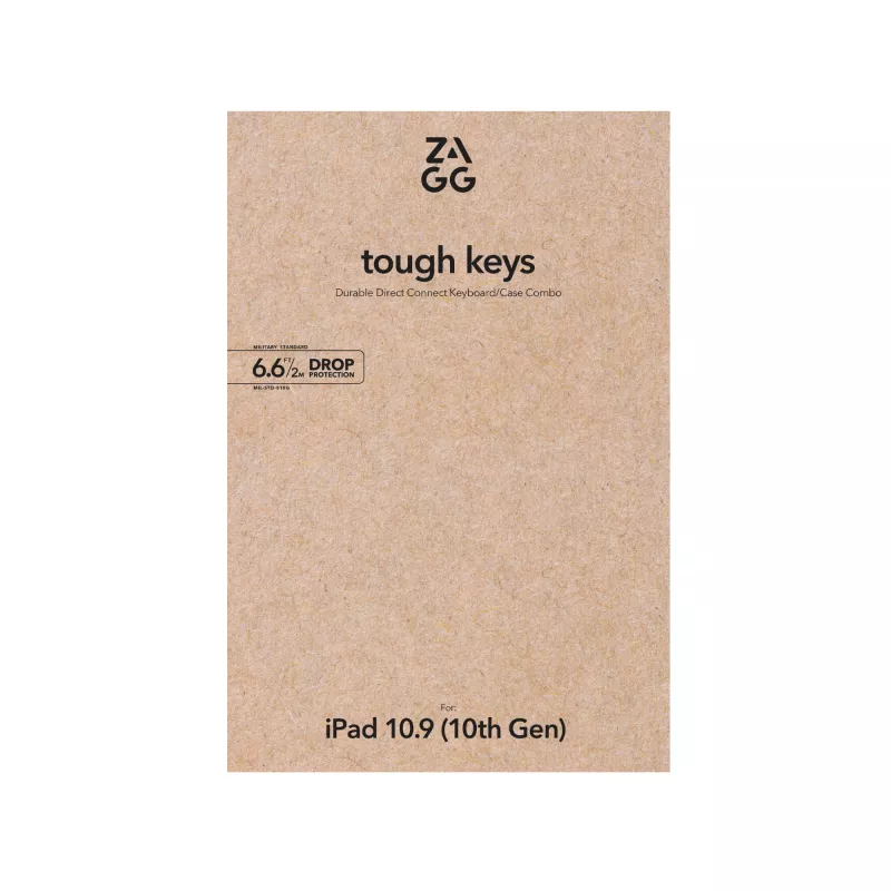 ZAGG Tough Keys-Apple-iPad 10th Gen/A16-μαύρο-γερμανικό(B2B Brown Box)